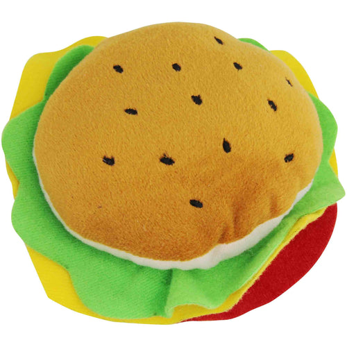 PAWISE Yummy Hamburger plisani, zvucni, 12x7cm