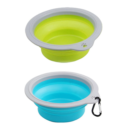 PAWISE Zdjelica Leaf putna, sklopiva, silikonska, plava ili zelena