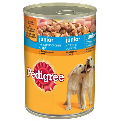 PEDIGREE Konzerva JUNIOR s piletinom u zeleu, 400g