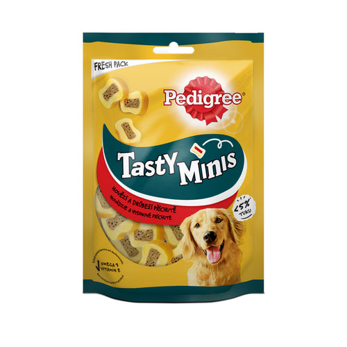 PEDIGREE Tasty Minis, s okusom govedine i peradi, 155g