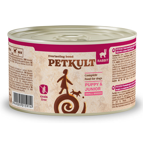 PETKULT Konzerva Mini JUNIOR, s kunicevinom, GF, za stence malih pasmina, 185g