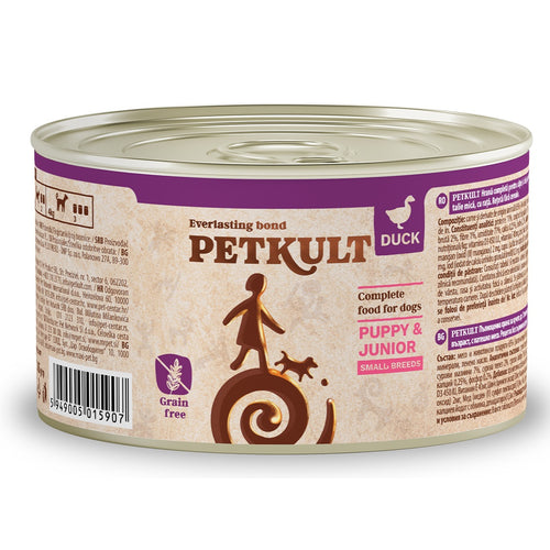 PETKULT Konzerva Mini JUNIOR, s pacetinom, GF, za stence malih pasmina, 185g