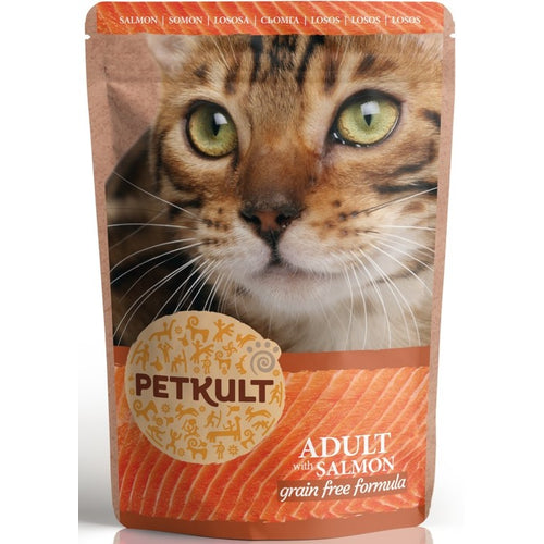 PETKULT pasteta s mesnim komadicima, s lososom, 100 g