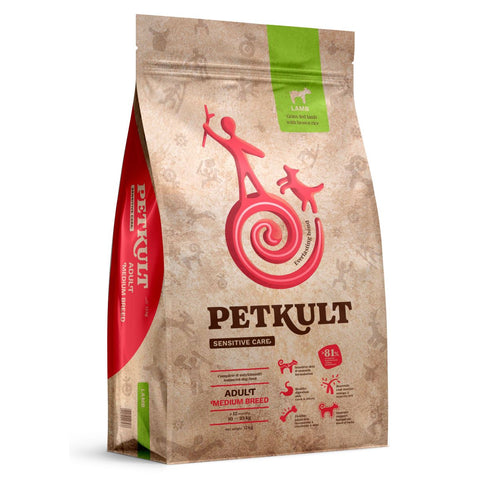PETKULT Sensitive, Medium, janjetina sa smeđom rizom, 12kg