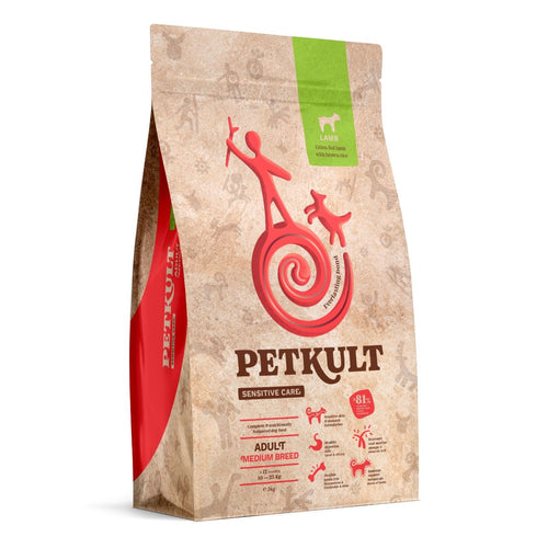 PETKULT Sensitive, Medium, janjetina sa smeđom rizom, 3kg