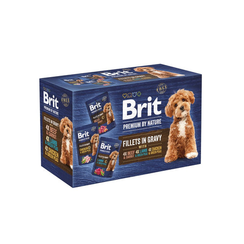 BRIT PREMIUM by Nature Dog Multipack, fileti u umaku, goved/janjet/pilet, 12x85g