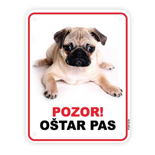 Plocica s natpisom, Mops, PVC, 115x147mm