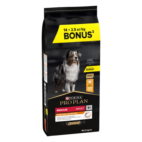 PRO PLAN Medium Everyday Nutrition, bogato piletinom, 14kg+2,5kg BONUS
