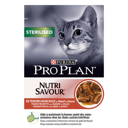 PRO PLAN Nutri Savour Sterilized, komadici s govedinom u umaku, 85g