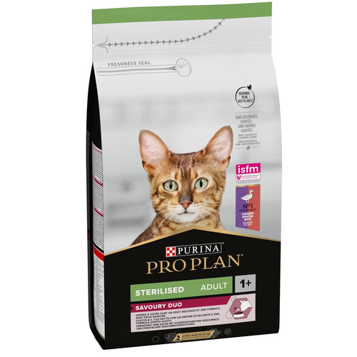 PRO PLAN Sterilised, Opti Savour, bogato pacetinom, 1,5kg