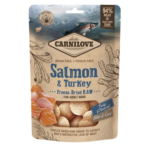 CARNILOVE Freeze-Dried Raw Losos/Puretina, liofizirana poslastica za pse. 60g