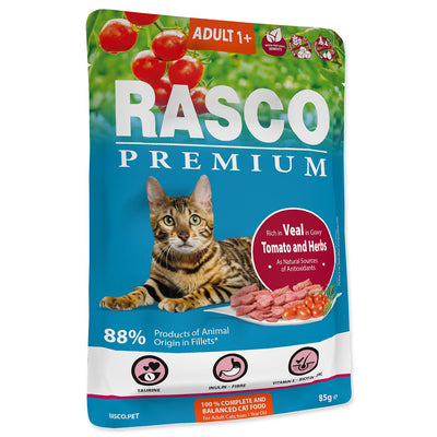 RASCO Premium Cat, vrecica, bogato teletinom, u umaku, 85g