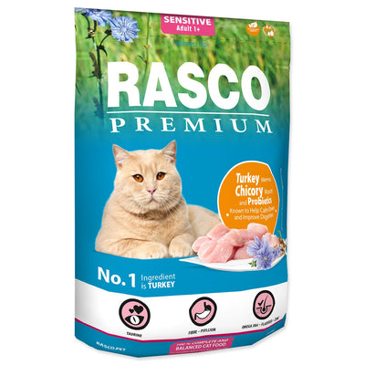 RASCO Premium Cat Sensitive, puretina, obogaceno probiotikom i cikorijom 