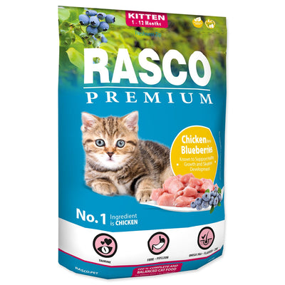 RASCO Premium KITTEN, piletina, obogaceno borovnicom 