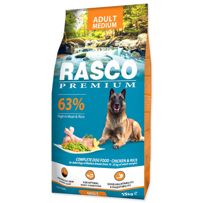 RASCO Premium Medium, piletina s rizom, 15kg