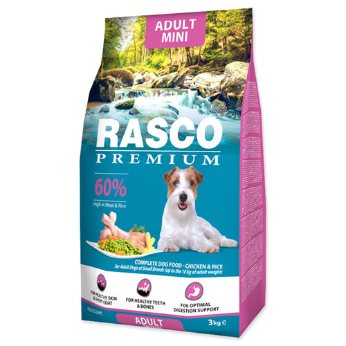 RASCO Premium MINI, piletina s rizom, 3kg