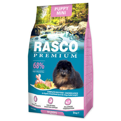 RASCO Premium PUPPY MINI, piletina s rizom, 3kg