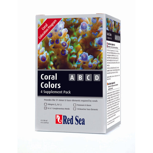 Red Sea CLERANCE Coral Colors Starter Kit A&B&C&D, 4x100 ml