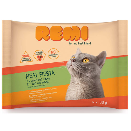REMI Cat Multipak (2x s janjetinom i puretinom, 2x s teletinom i kunicevinom)