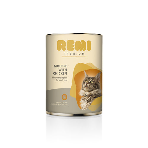 REMI PREMIUM Cat Mousse, s piletinom, bez glutena, 400g