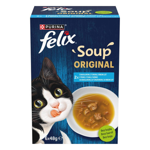 FELIX Juha za macke Multipack, s bakalarom/tunjevinom/ribom list, 6x48g