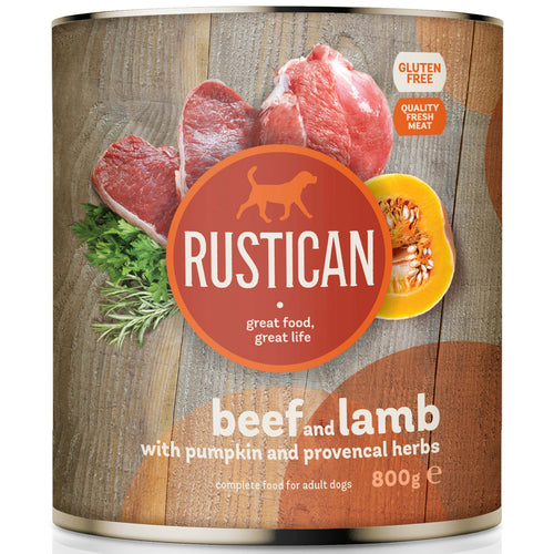 RUSTICAN Govedina i janjetina s bundevom i provans. biljem, bez glutena, 800g