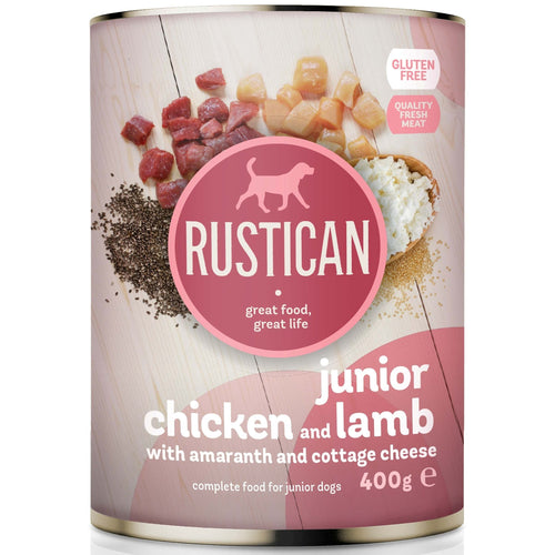 RUSTICAN JUNIOR Piletina i janjetina s amarantom i sirom, bez glutena, 400g
