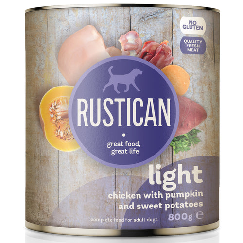 RUSTICAN Light Piletina s bucom i batatom,monoproteinska hrana,bez glutena, 800g