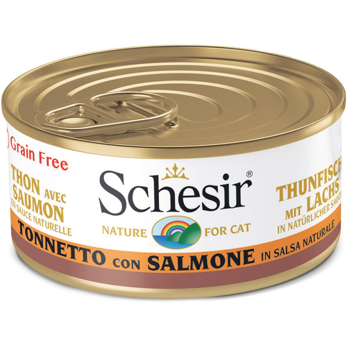 SCHESIR Konzerva za macke, tunjevina s lososom, 70g