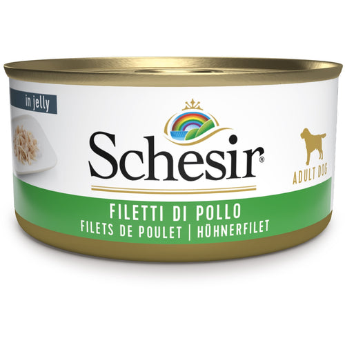 SCHESIR Konzerva za pse Pileci file u zeleu, 150g
