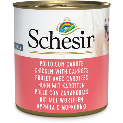 SCHESIR Konzerva za pse Pileci file u zeleu s mrkvom, 285g