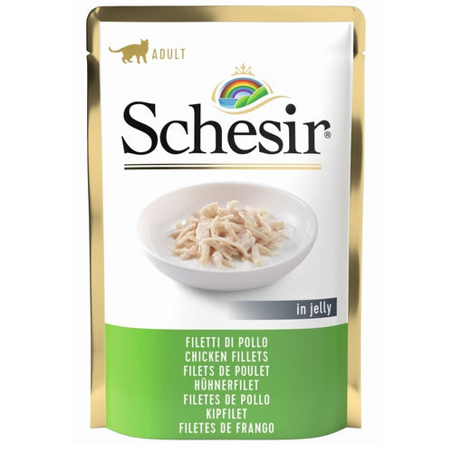 SCHESIR Vrecica za macke, Pileci file u zeleu, 85g