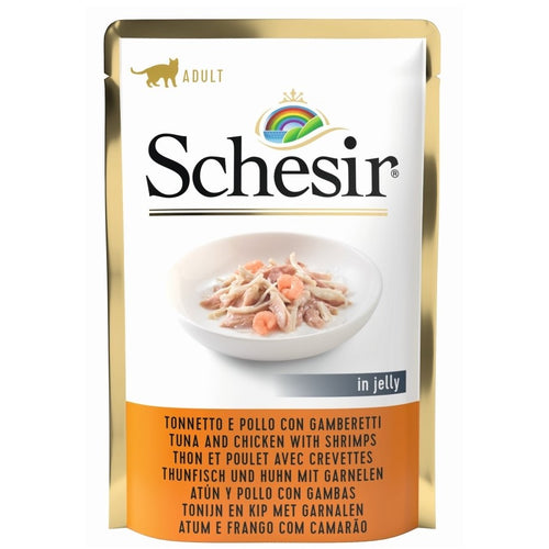 SCHESIR Vrecica za macke, Tuna i piletina s racicima u zeleu, 85g