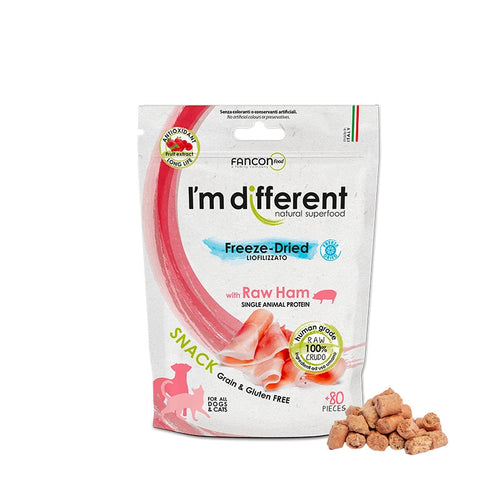 I'M DIFFERENT Freeze Dried, monoprotein svinjetina/sunka, GF poslastica, 40g