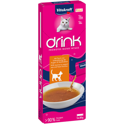 VITAKRAFT Cat Drink, s piletinom i taurinom, tekuca poslastica za macke, 5x30g
