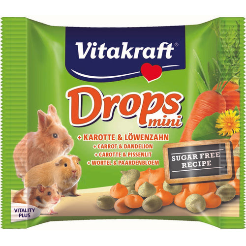 VITAKRAFT Drops Mini, s mrkvom i maslackom, za kunice, 40 g