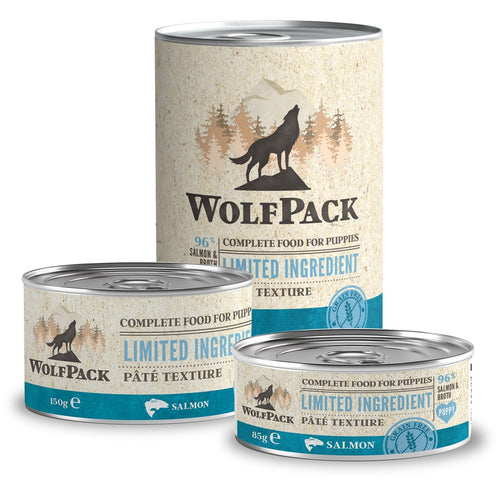 WOLFPACK PUPPY, Limited Ingredient, losos, pasteta, bez zitarica