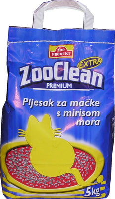 ZOO CLEAN Premium Pijesak za macke s mirisom mora grudajuci, 5kg