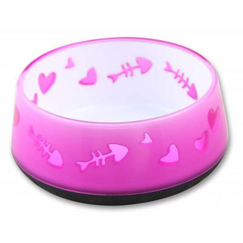 ALL FOR PAWS Modern Cat Love Zdjelica za mace, plasticna, 300ml/12cm, ruzicasta