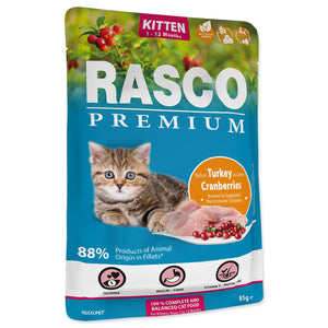 RASCO Premium KITTEN, vrećica, bogato puretinom, u umaku, 85g