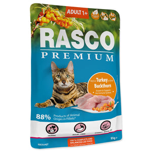 RASCO Premium Cat, vrećica, bogato puretinom, u umaku, 85g