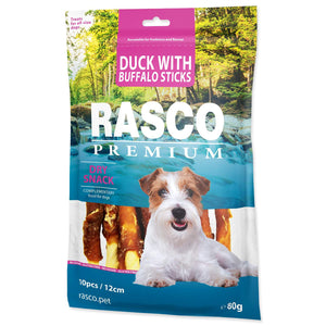 RASCO Premium, žvakalica raw hide bizon/pačetina, 80g