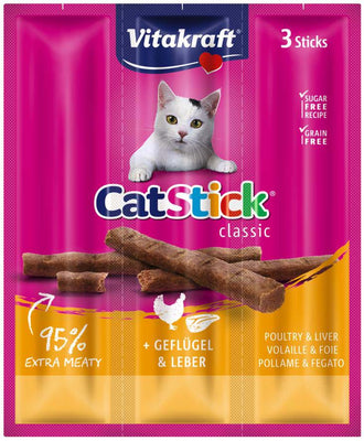 VITAKRAFT Cat Stick Mini, poslastica s piletinom i jetrom, 3 kom/18 g