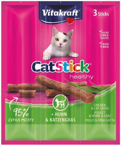 VITAKRAFT Cat Stick, stapici s piletinom i macjom travom, 3 kom/18 g
