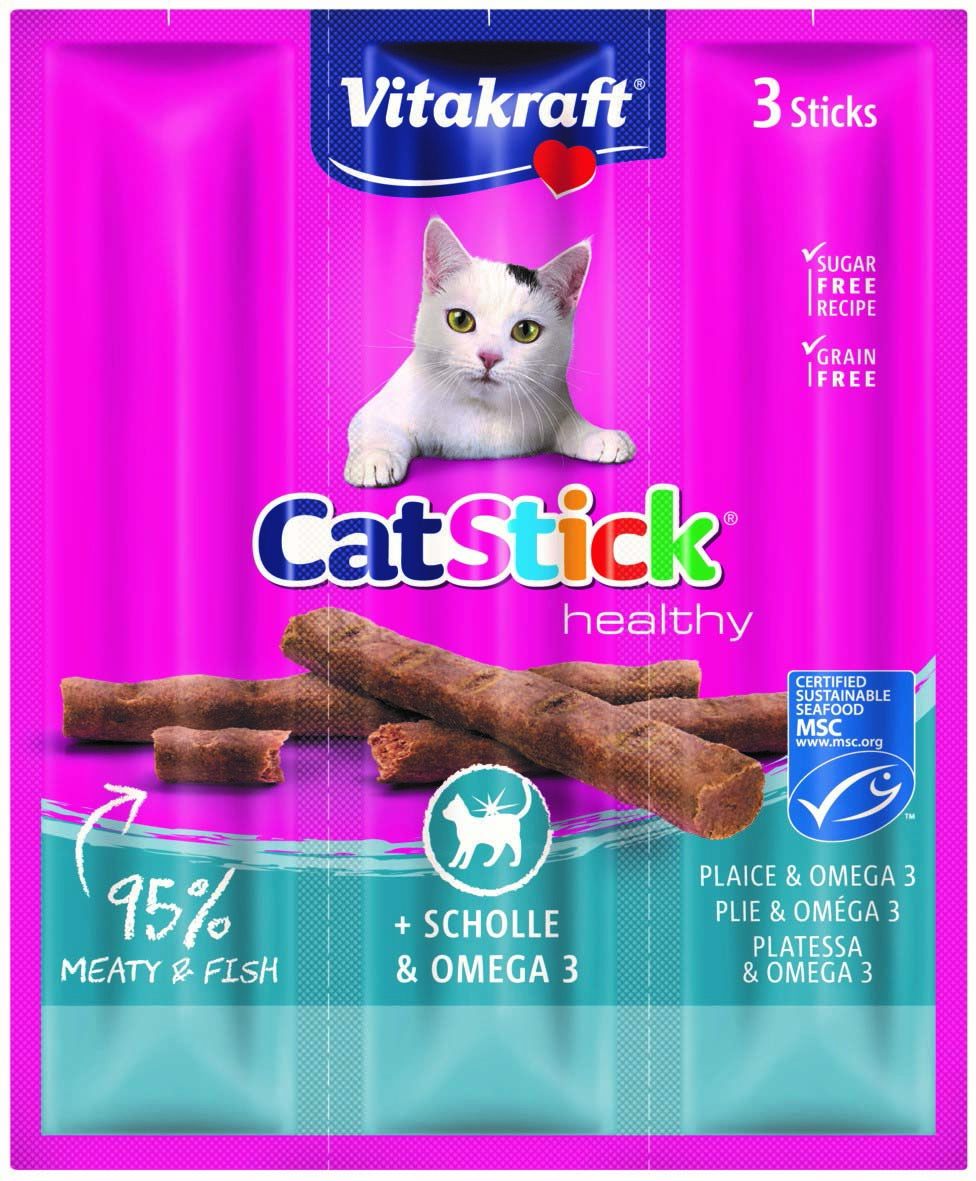 VITAKRAFT Cat Stick Classic, stapici s listom i omega 3, 3 kom/18 g
