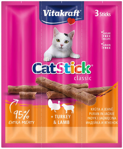 VITAKRAFT Cat Stick Classic, stapici s puretinom i janjetinom, 3 kom/18g