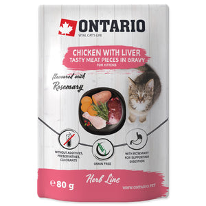 ONTARIO KITTEN Piletina s jetricom i dodatkom ružmarina, u umaku, 80g