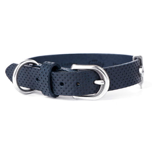 MYFAMILY CLERANCE Ogrlica za pse Monza, kozna, 1,6/22-26cm, plava