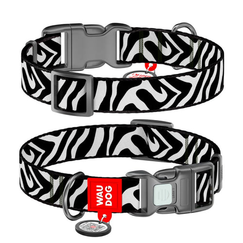 WAUDOG Ogrlica za pse Zebra, Smart QR, S, 15mm/25-35cm