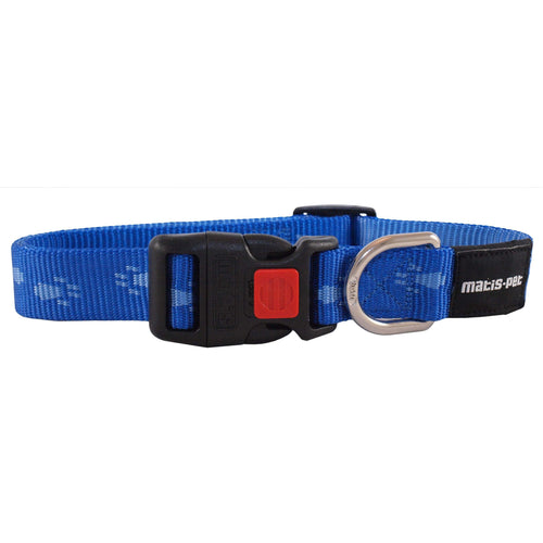 MATIS Klik Ogrlica za psa Dogy Paws S 1,5cm/25-35cm, plava